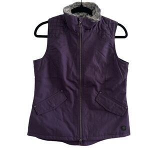 Noble Outfitters Purple Canvas Vest with Faux Fur